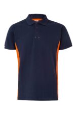 POLO BICOLOR MC AZUL NAVY/NARANJA VELILLA