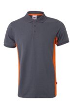 POLO BICOLOR MC GRIS/NARANJA VELILLA