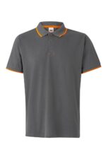 POLO BICOLOR MC GRIS/NARANJA FLÚOR VELILLA