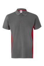 POLO BICOLOR MC GRIS/ROJO VELILLA