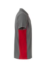 Polo manga corta bicolor 105504 Velilla gris/rojo - vista 3