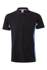 POLO BICOLOR MC NEGRO/CELESTE VELILLA