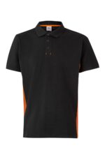 POLO BICOLOR MC NEGRO/NARANJA VELILLA