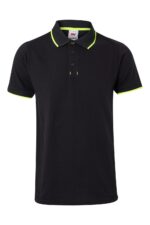 Polo manga corta bicolor 105504 Velilla negro/naranja fluor - vista 2