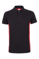 POLO BICOLOR MC NEGRO/ROJO VELILLA