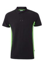 POLO BICOLOR MC NEGRO/VERDE LIMA VELILLA