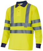 POLO BICOLOR ML AV AZUL MARINO/AMARILLO FLÚOR VELILLA