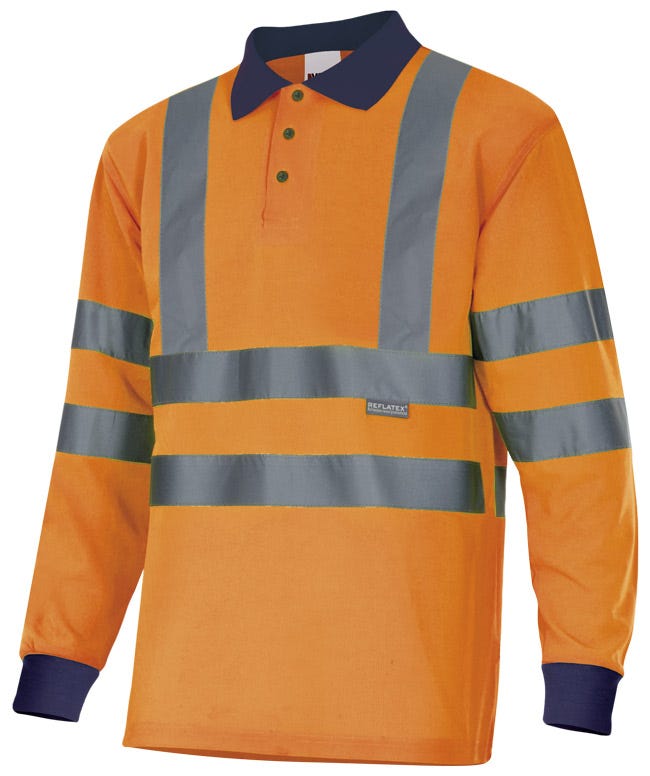 POLO BICOLOR ML AV AZUL MARINO/NARANJA FLÚOR POLO BICOLOR ML AV AZUL MARINO/NARANJA FLÚOR VELILLA
