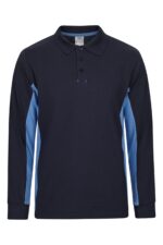 POLO BICOLOR ML AZUL NAVY/CELESTE VELILLA