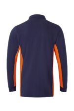 Polo manga larga bicolor 105515 Velilla azul navy/naranja - vista 2
