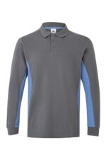 POLO BICOLOR ML GRIS/CELESTE VELILLA