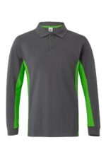 POLO BICOLOR ML GRIS/VERDE LIMA VELILLA
