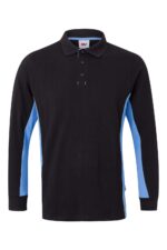POLO BICOLOR ML NEGRO/CELESTE VELILLA