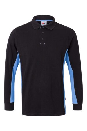 POLO BICOLOR ML NEGRO/CELESTE VELILLA