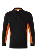 POLO BICOLOR ML NEGRO/NARANJA VELILLA