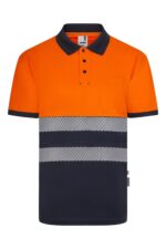 POLO GRS BICOLOR MC RS AZUL NAVY/NARANJA FLÚOR VELILLA