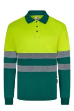 POLO GRS BICOLOR ML RS VERDE/AMARILLO FLÚOR VELILLA
