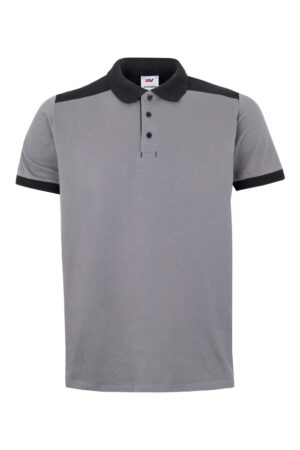 POLO STRETCH BICOLOR MC GRIS/NEGRO VELILLA