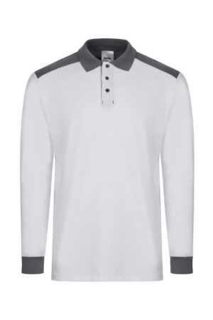 POLO STRETCH BICOLOR ML BLANCO/GRIS VELILLA