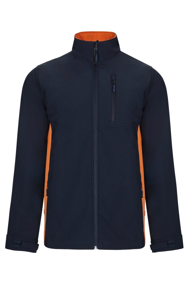SOFT SHELL BICOLOR AZUL NAVY/NARANJA VELILLA