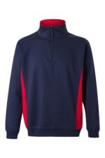 SUDADERA BICOLOR CREMALLERA AZUL NAVY/ROJO VELILLA