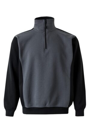 SUDADERA BICOLOR CREMALLERA GRIS/NEGRO VELILLA