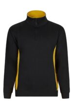SUDADERA BICOLOR CREMALLERA NEGRO/AMARILLO VELILLA