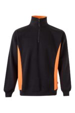 SUDADERA BICOLOR CREMALLERA NEGRO/NARANJA VELILLA