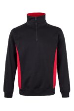 SUDADERA BICOLOR CREMALLERA NEGRO/ROJO VELILLA